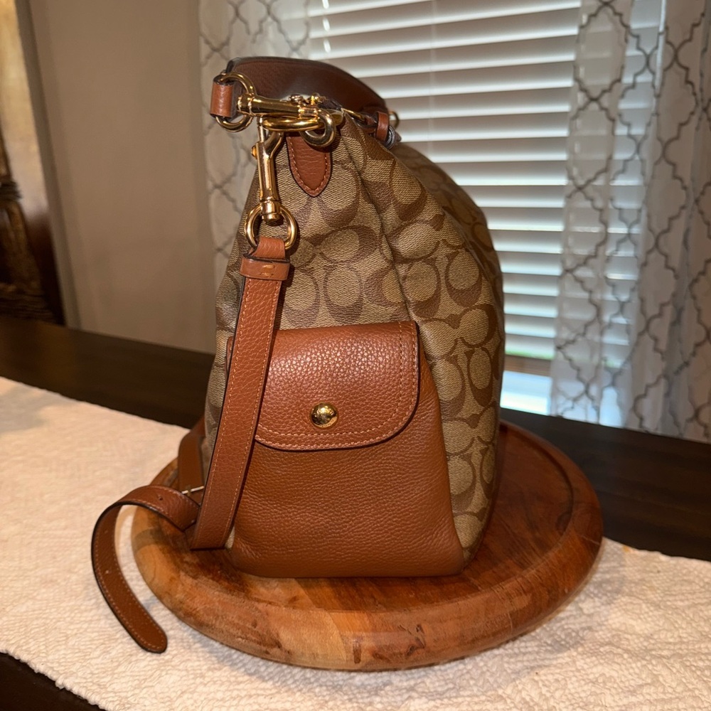 Coach Brown Monogram Shoulder Bag - Picture 4 of 13
